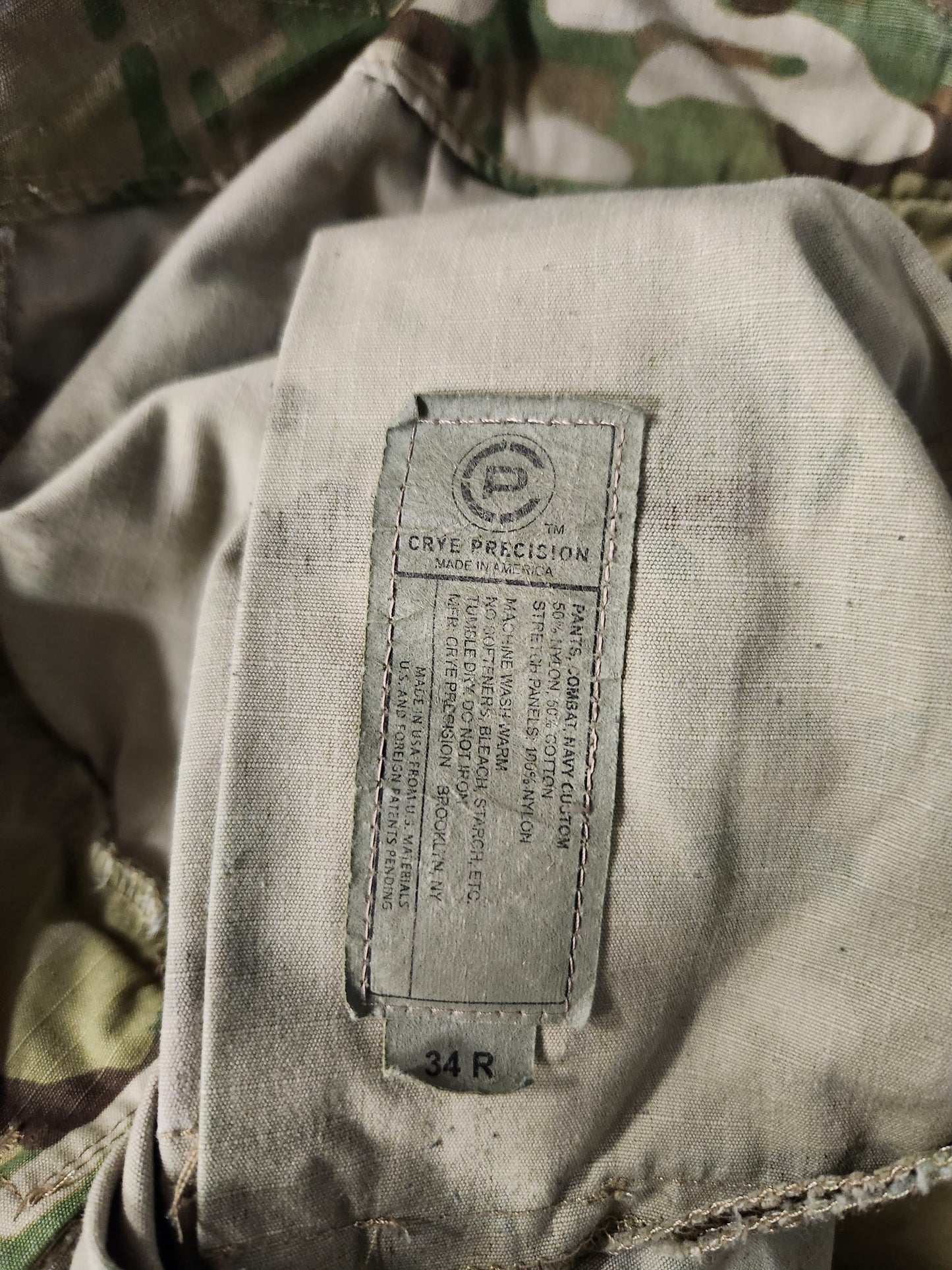Crye Precision G2 Combat Pants Army Custom Multicam 34 Regular